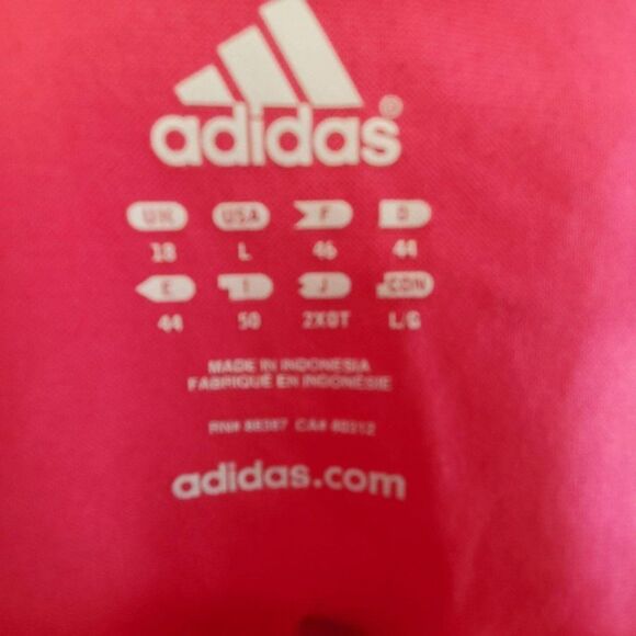 Adidas Womens Tank Pink L Three Stripes Workout Sleeveless Active Top - Picture 3 of 6